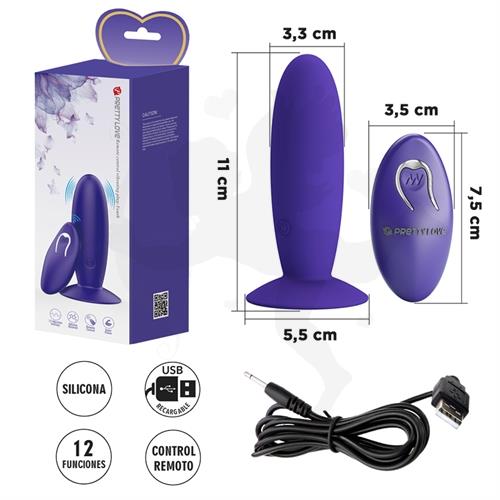 Dilatador anal con control remoto y carga USB